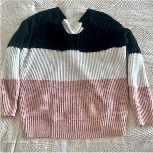 Lulus Open Back Knotted Sweater